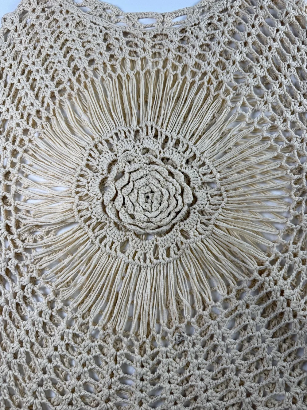 Gorgeous Crochet Swim Cover-Up Tunic Style  - natural boho look